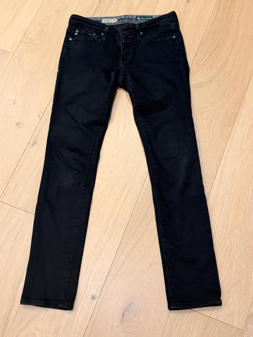Ag Adriano Goldschmied Women's Straight Leg Jeans in Black - Picture 2 of 4